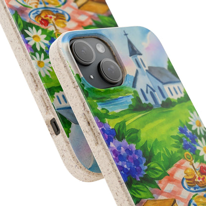 Biodegradable Phone Cases with Charming Tea Party Design, Eco-Friendly Phone Cover, Gift for Nature Lovers, Fun & Whimsical Style