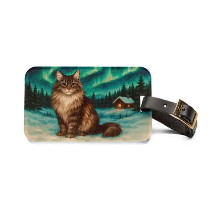 Whimsical Cat Luggage Tag | Travel Accessory, Pet Lover Gift, Vintage Style, Adventure Essential, Holiday Travel