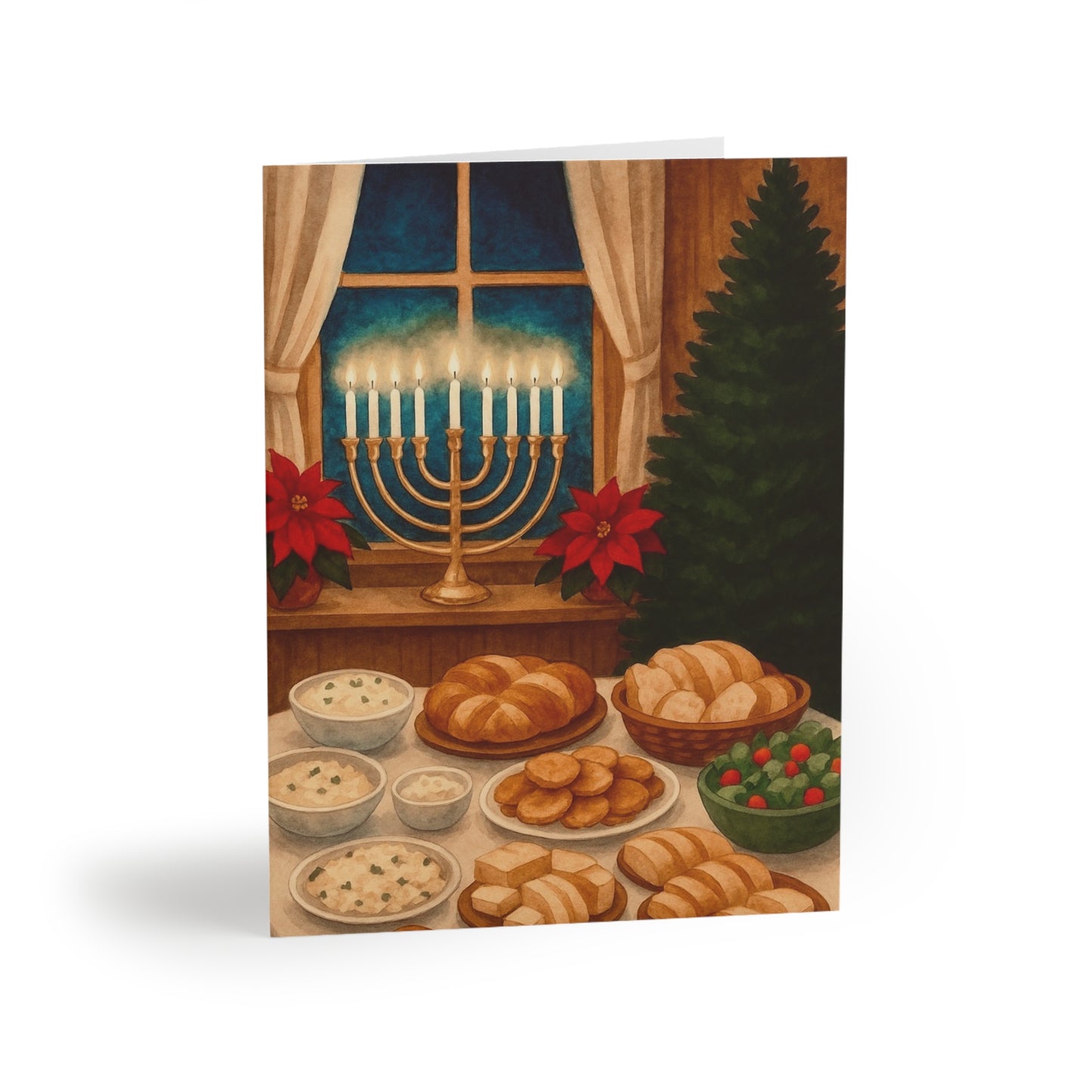 Festive Holiday Greeting Cards - Celebrate Hanukkah and Christmas with Cheer, 8/16/24 Packs, Perfect for Sending Warm Wishes