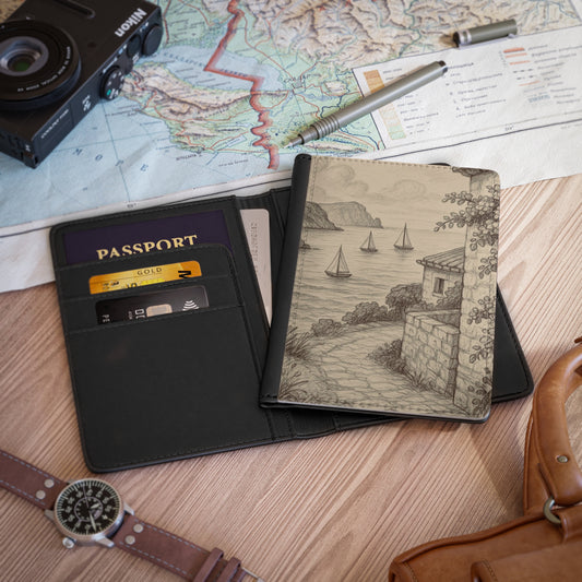 Travel-Inspired Passport Cover, Elegant Travel Wallet, Vacation Essential, Wanderlust Gift, Sea Adventure Organizer, Summer Travel Accessory