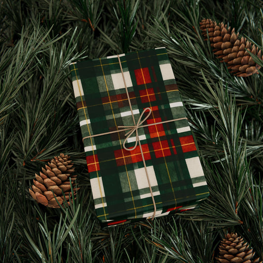 Christmas Gift Wrapping Paper, Holiday Wrapping Supplies, Festive Plaid Gift Wrap, Christmas Decor, Seasonal Paper Rolls
