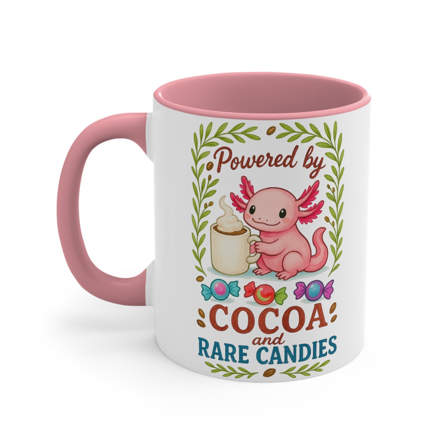 Cute Fantasy Mug: Powered by Cocoa and Rare Candies, Unicorn Gifts, Magical Drinkware, Kawaii Coffee Cup, Unique Housewarming Present