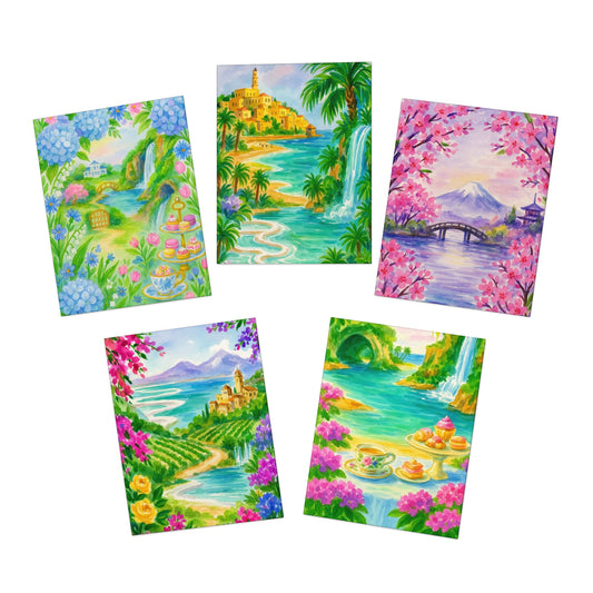 Vibrant Greeting Cards Set for All Occasions, Art Cards, Note Cards, Stationery, Birthday Cards, Thank You Cards