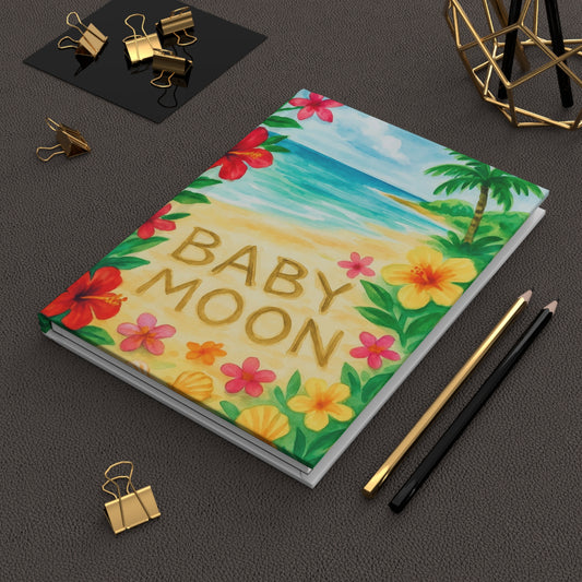 Tropical Baby Moon Journal, Perfect for New Parents, Pregnancy Keepsake, Beach Vacation Planner, Gift for Baby Shower