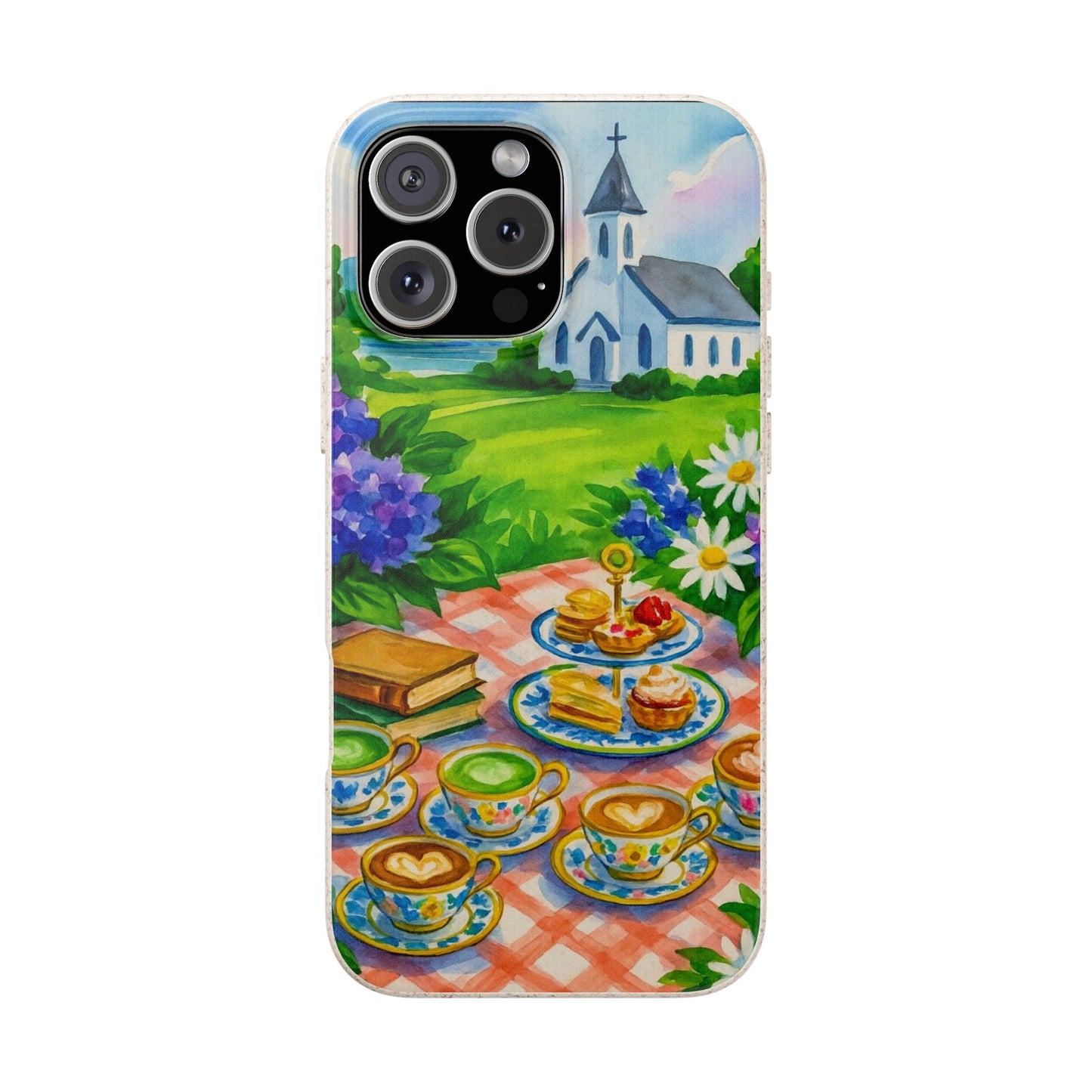 Biodegradable Phone Cases with Charming Tea Party Design, Eco-Friendly Phone Cover, Gift for Nature Lovers, Fun & Whimsical Style