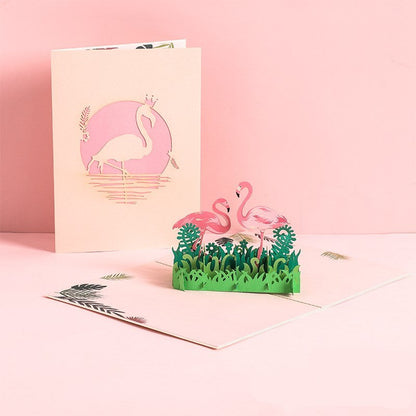 3D Sakura Kissing Lover Greeting Card
