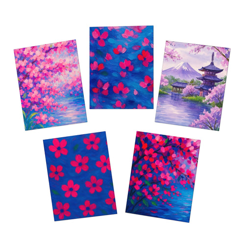 Vibrant Multi-Design Greeting Cards - 5-Pack Floral Art for All Occasions, Stationery, Birthday, Thank You, Thank You Notes, Holiday Cards