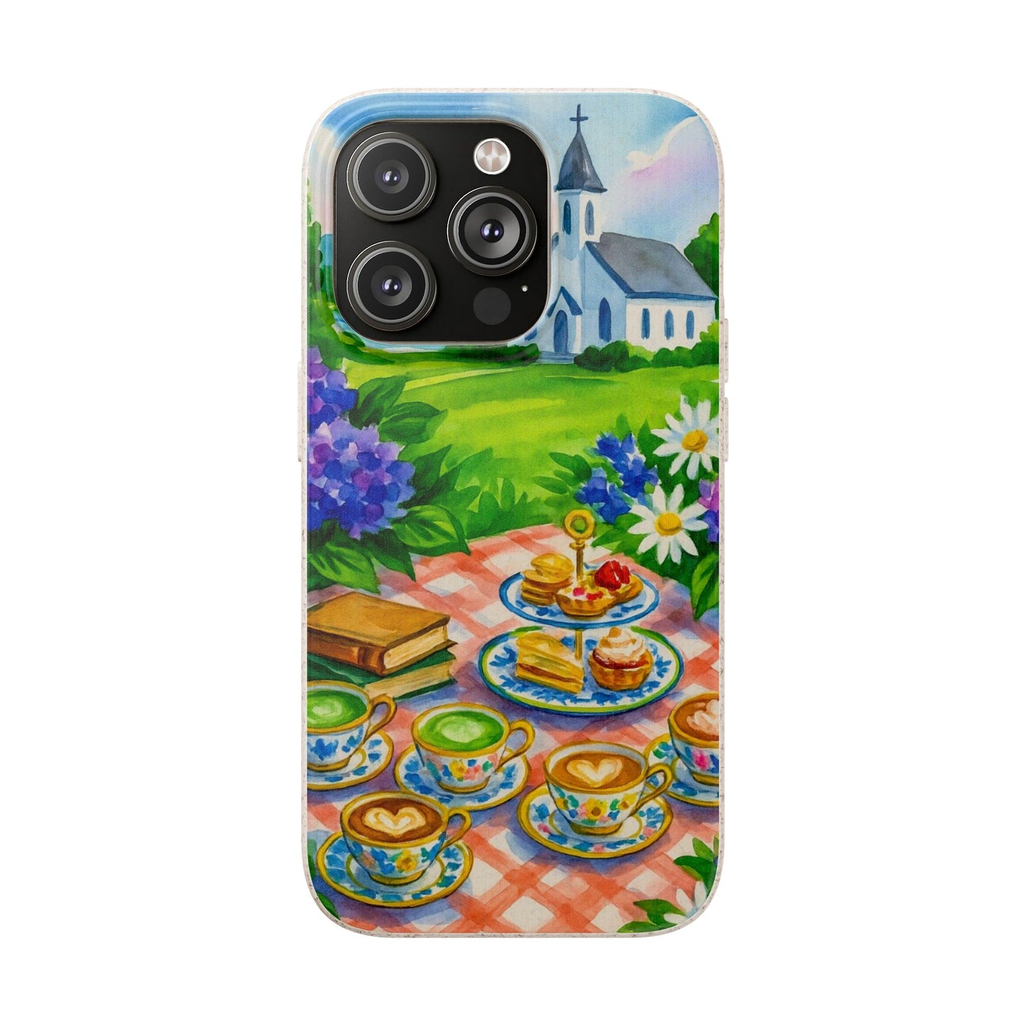 Biodegradable Phone Cases with Charming Tea Party Design, Eco-Friendly Phone Cover, Gift for Nature Lovers, Fun & Whimsical Style