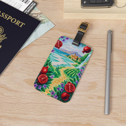 Vibrant Luggage Tag with Scenic Landscape, Travel Accessory for Travelers, Vacation Essentials, Unique Gift Idea, Summer Getaway