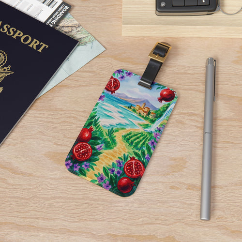 Vibrant Luggage Tag with Scenic Landscape, Travel Accessory for Travelers, Vacation Essentials, Unique Gift Idea, Summer Getaway