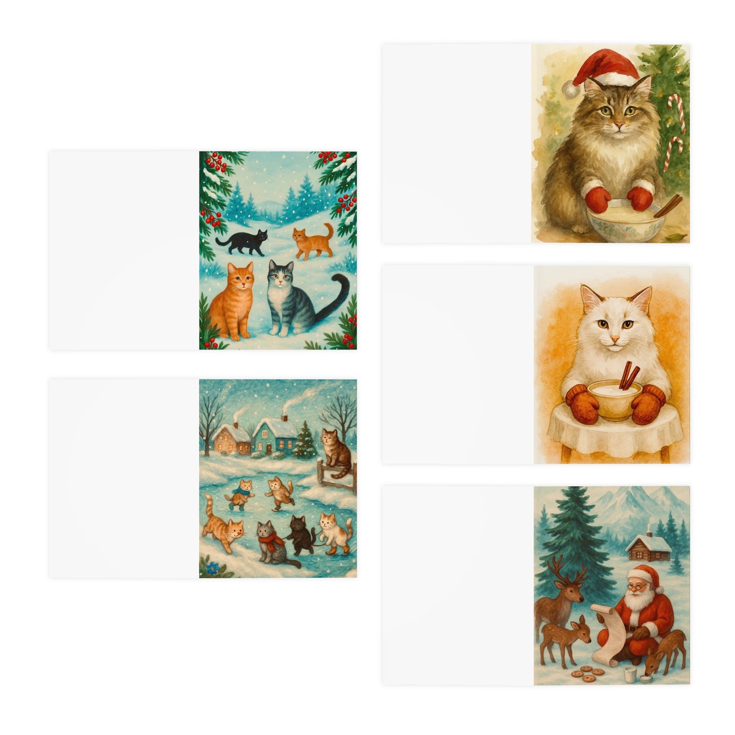 Multi-Design Greeting Card Set for Cat Lovers, Holiday Cards, Cute Cat Art, Animal Greeting Cards, Pet Lover's Note Cards, Seasonal [...]