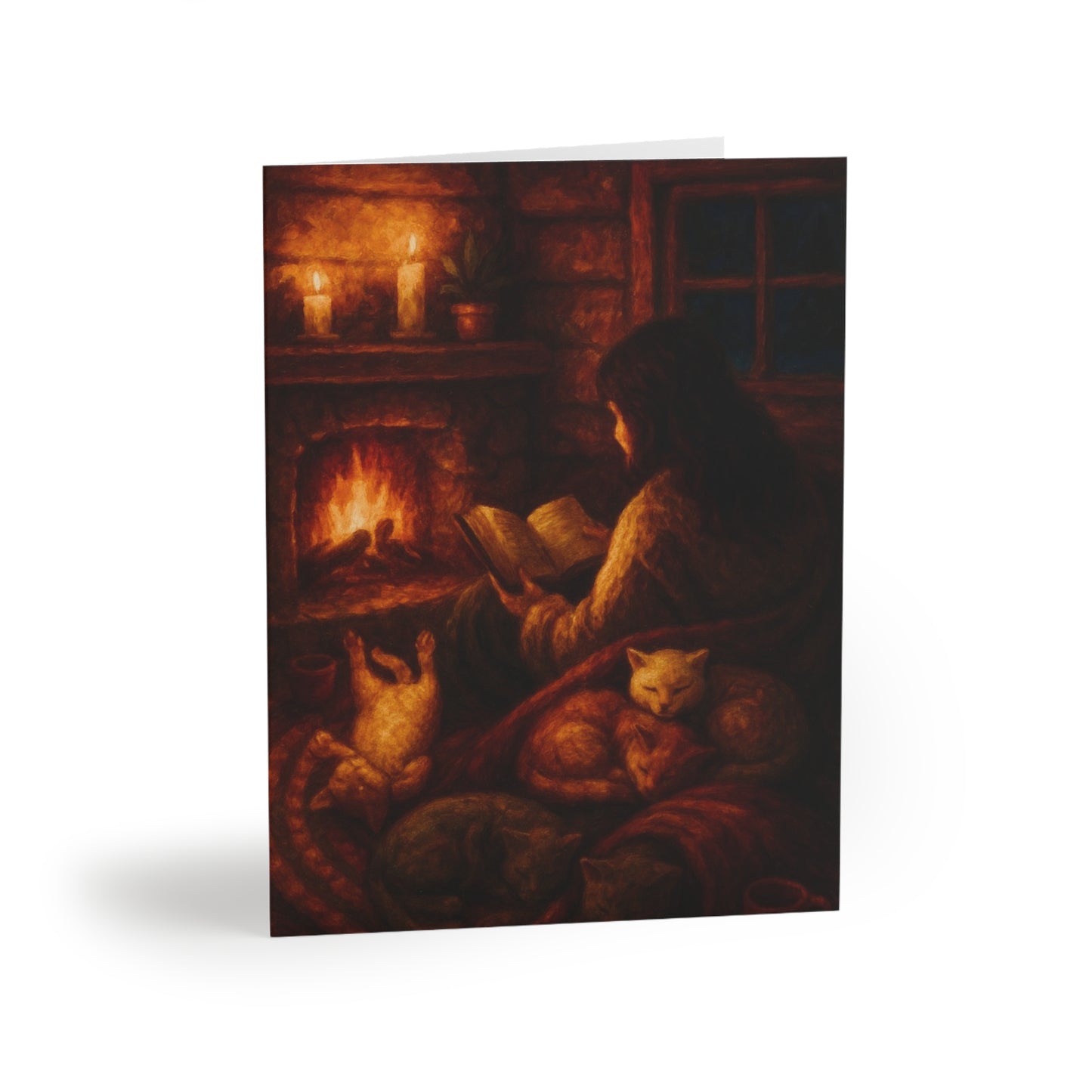 Cozy Winter Greeting Cards set | Cat Lovers, Holiday Cards, Thank You Notes, Warm Wishes, Handmade Cards