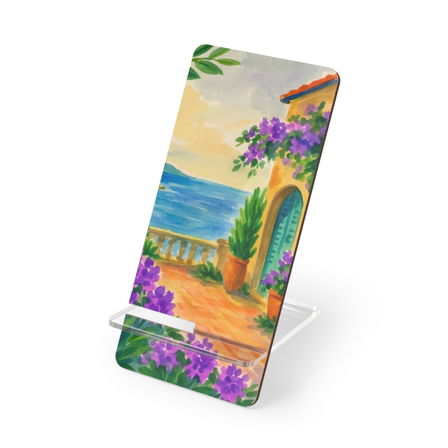 Vibrant Coastal Phone Stand, Floral Display Holder, Smartphone Stand for Home Decor, Gift for Her, Tech Organizer