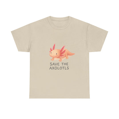 Save the Axolotls Tee, Cute Animal Shirt, Unisex T-Shirt, Eco-Friendly Gift, Animal Lover's Apparel, Casual Outfit
