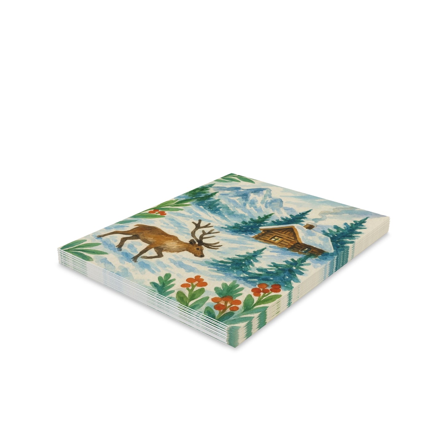 Winter Wonderland Greeting Cards Set, Rustic Holiday Cards, Seasonal Greetings, Handmade Card Pack, Perfect for Christmas and New Year