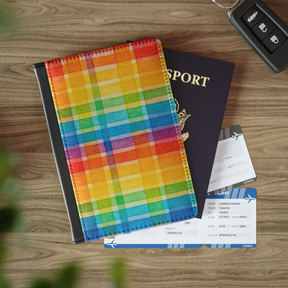 Vibrant Rainbow Passport Cover, Travel Accessory, Gift for Travelers, Summer Escape, LGBTQ+ Pride, Unique Travel Journal