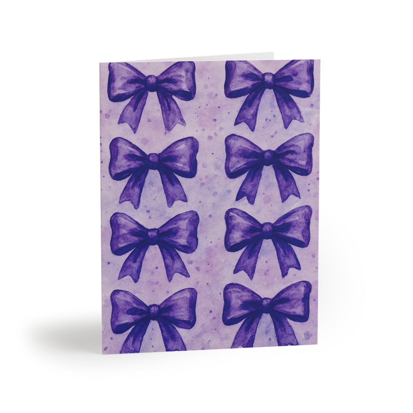 Elegant Purple Bow Greeting Cards | Set of 8, 16 or 24 | Perfect for Birthdays, Anniversaries, Thank You Notes, and More!