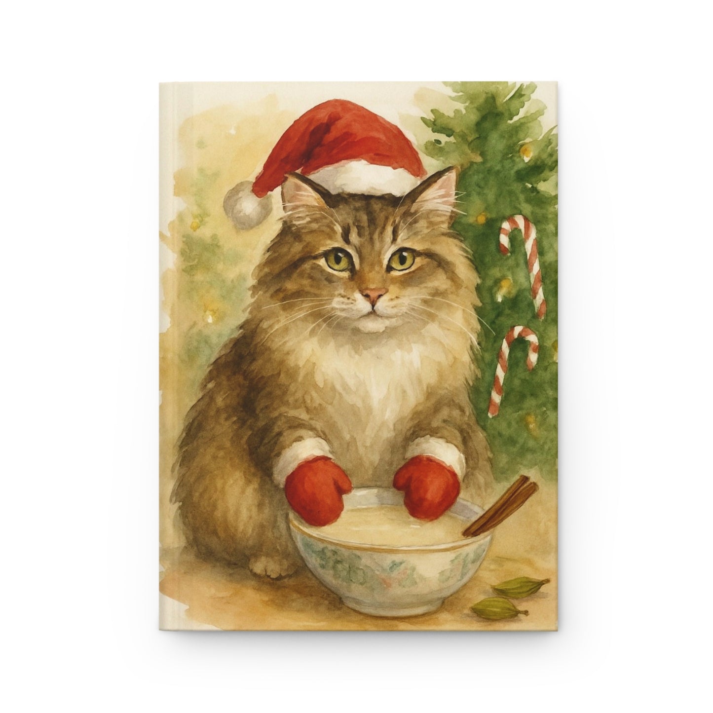 Cozy Catnip Journal | Winter Holiday Notebook, Cute Gifts for Cat Lovers, Personal Diary, Festive Writing Journal, Christmas Present