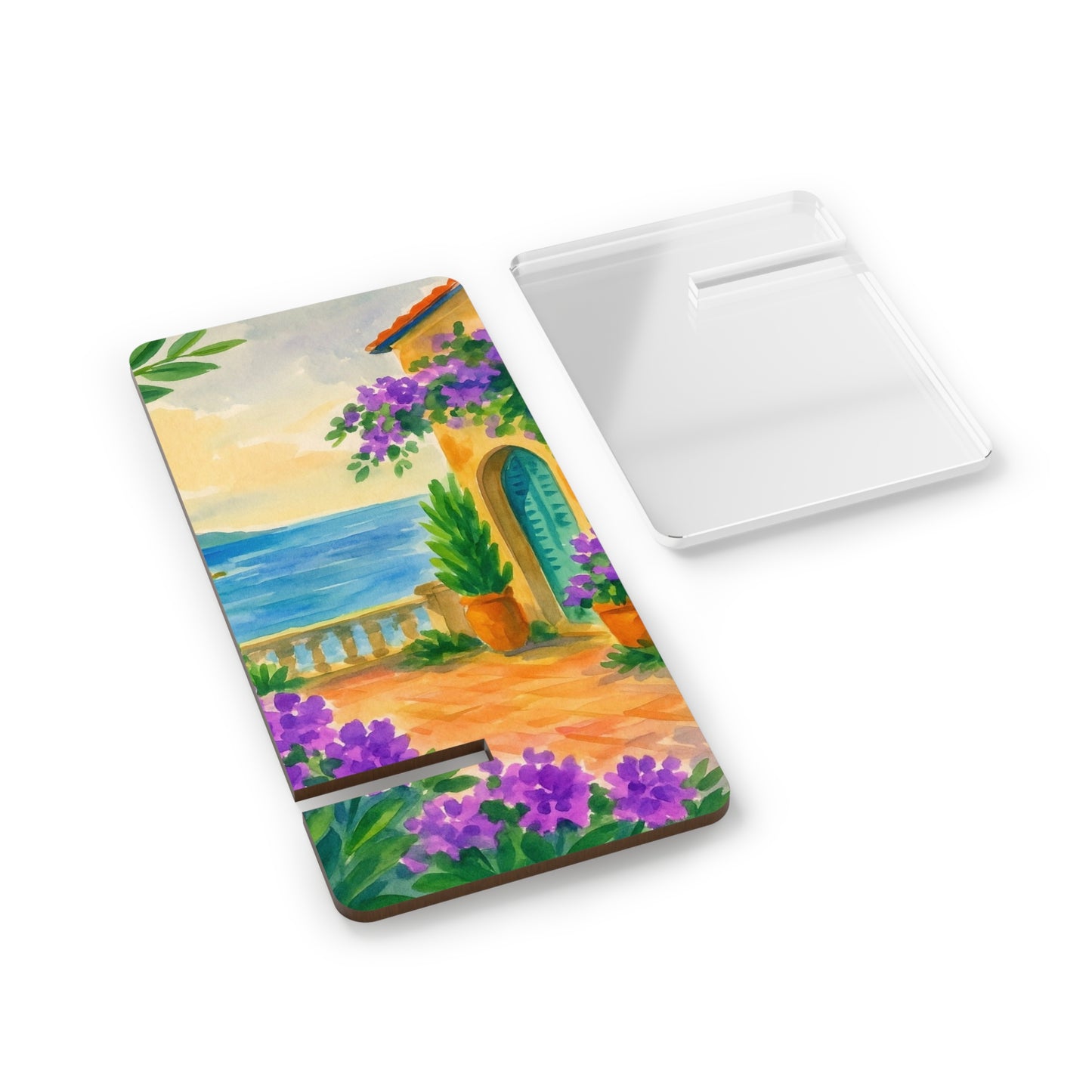 Vibrant Coastal Phone Stand, Floral Display Holder, Smartphone Stand for Home Decor, Gift for Her, Tech Organizer