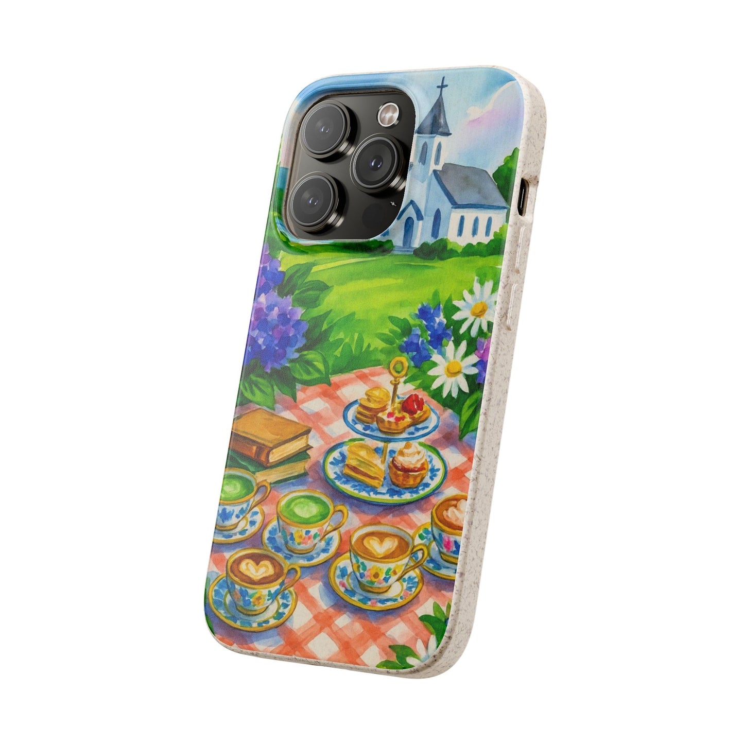 Biodegradable Phone Cases with Charming Tea Party Design, Eco-Friendly Phone Cover, Gift for Nature Lovers, Fun & Whimsical Style