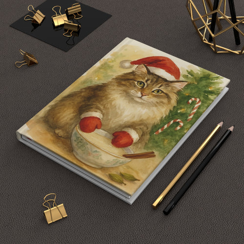 Cozy Catnip Journal | Winter Holiday Notebook, Cute Gifts for Cat Lovers, Personal Diary, Festive Writing Journal, Christmas Present