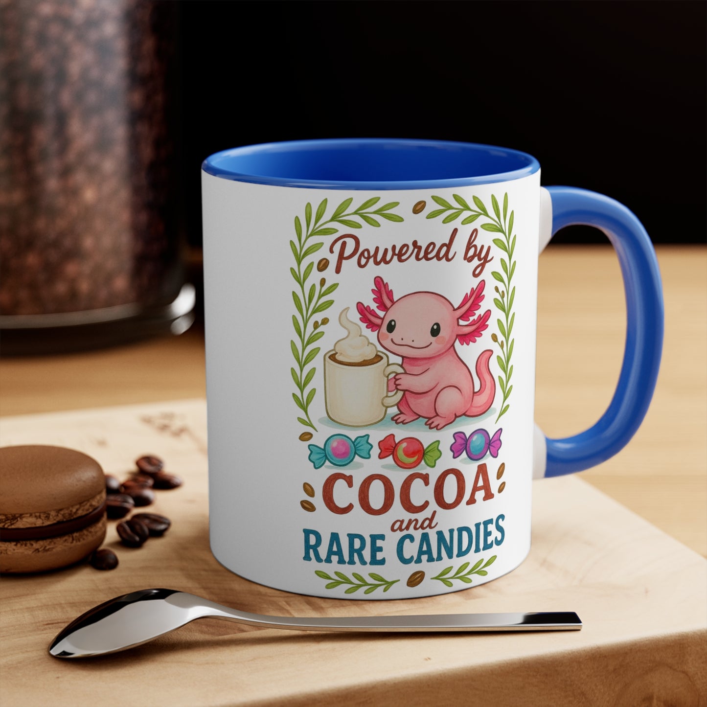 Cute Fantasy Mug: Powered by Cocoa and Rare Candies, Unicorn Gifts, Magical Drinkware, Kawaii Coffee Cup, Unique Housewarming Present