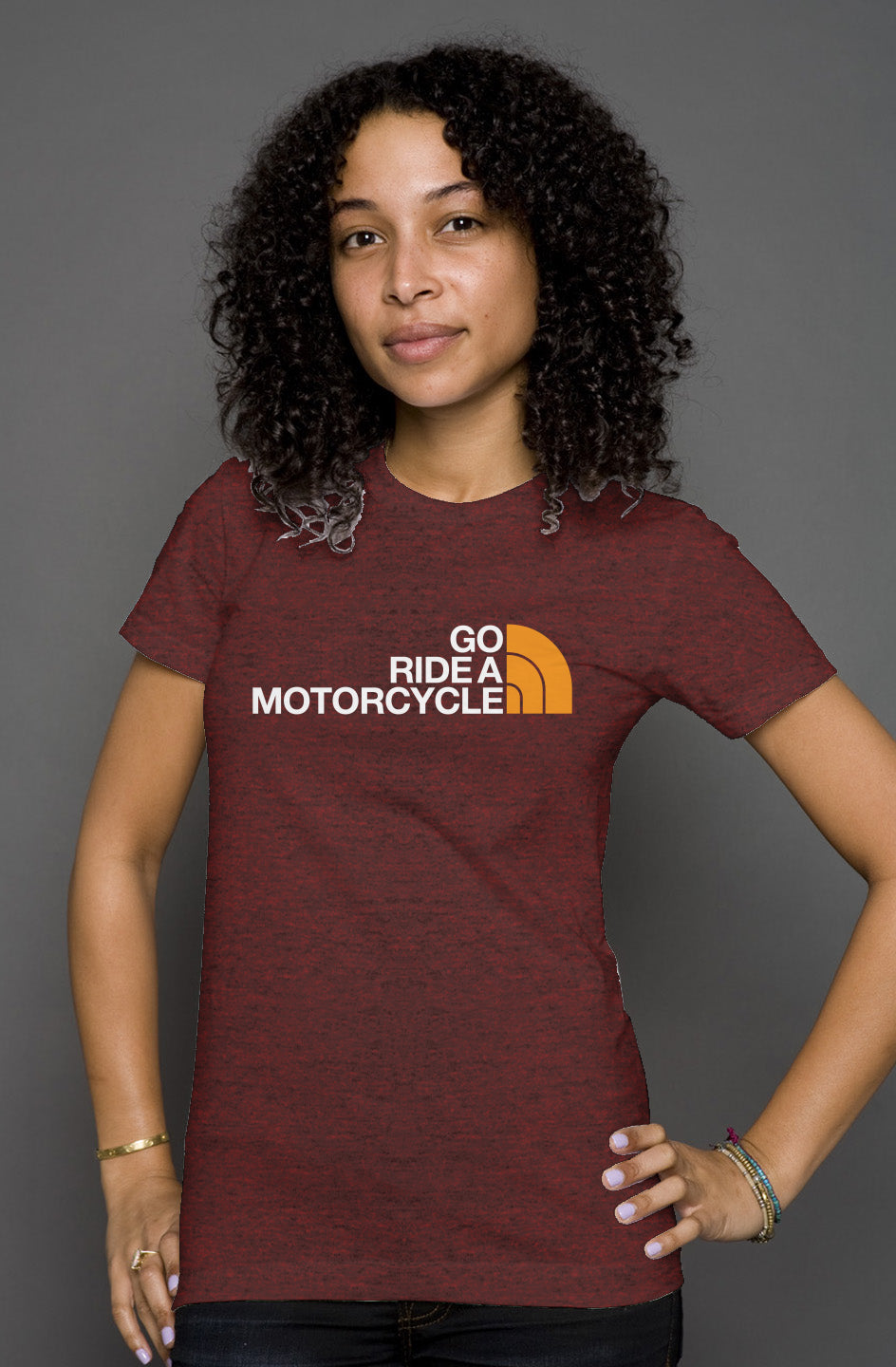 'Go ride a motorcycle' NF Parody Women's Heather T-shirt