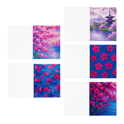 Vibrant Multi-Design Greeting Cards - 5-Pack Floral Art for All Occasions, Stationery, Birthday, Thank You, Thank You Notes, Holiday Cards