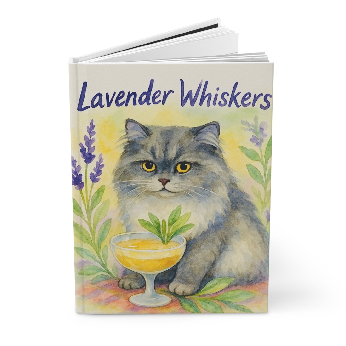 Lavender Whiskers Cat Journal, Cat Lover Gift, Cute Notebook, Writing Journal, Cat Themed Stationery, Pet Owner Gift