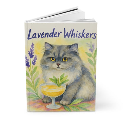 Lavender Whiskers Cat Journal, Cat Lover Gift, Cute Notebook, Writing Journal, Cat Themed Stationery, Pet Owner Gift