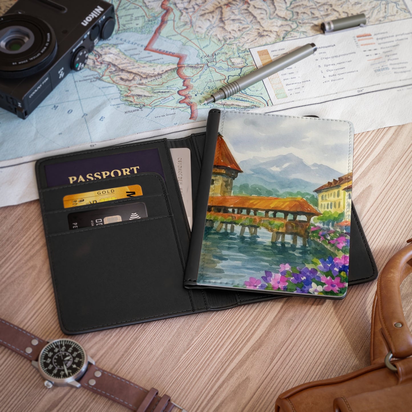 Artistic Passport Cover for Travelers, Unique Travel Accessory, Floral Design, Vacation Gift, Custom Passport Holder