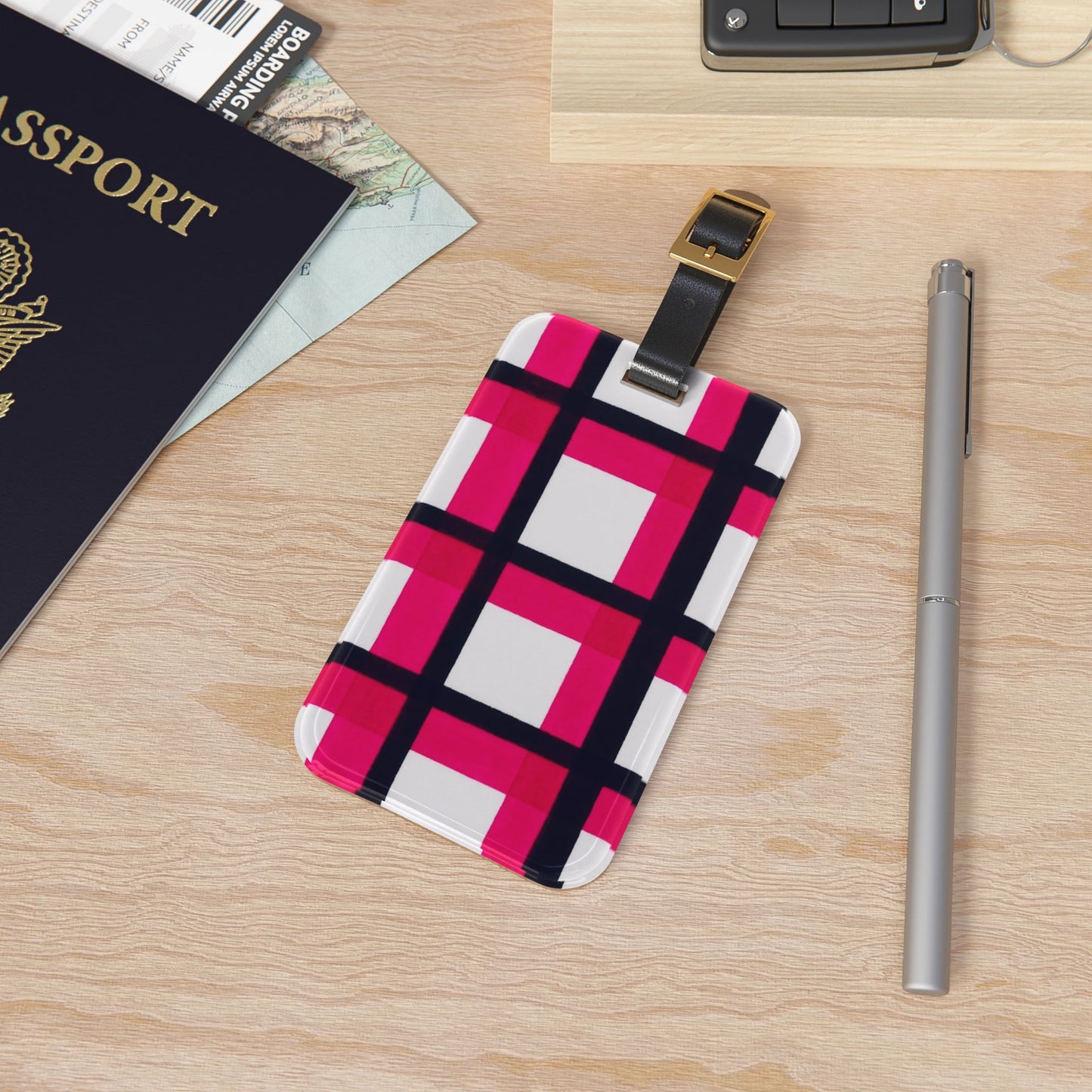Chic Plaid Luggage Tag - Travel Accessory, Personalized Gift, Stylish Baggage Identifier, Unique Travel Essentials, Jetsetter Must-Have