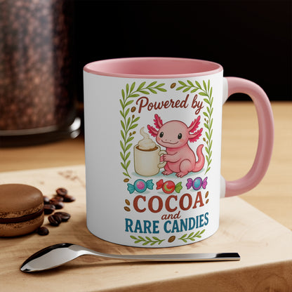 Cute Fantasy Mug: Powered by Cocoa and Rare Candies, Unicorn Gifts, Magical Drinkware, Kawaii Coffee Cup, Unique Housewarming Present