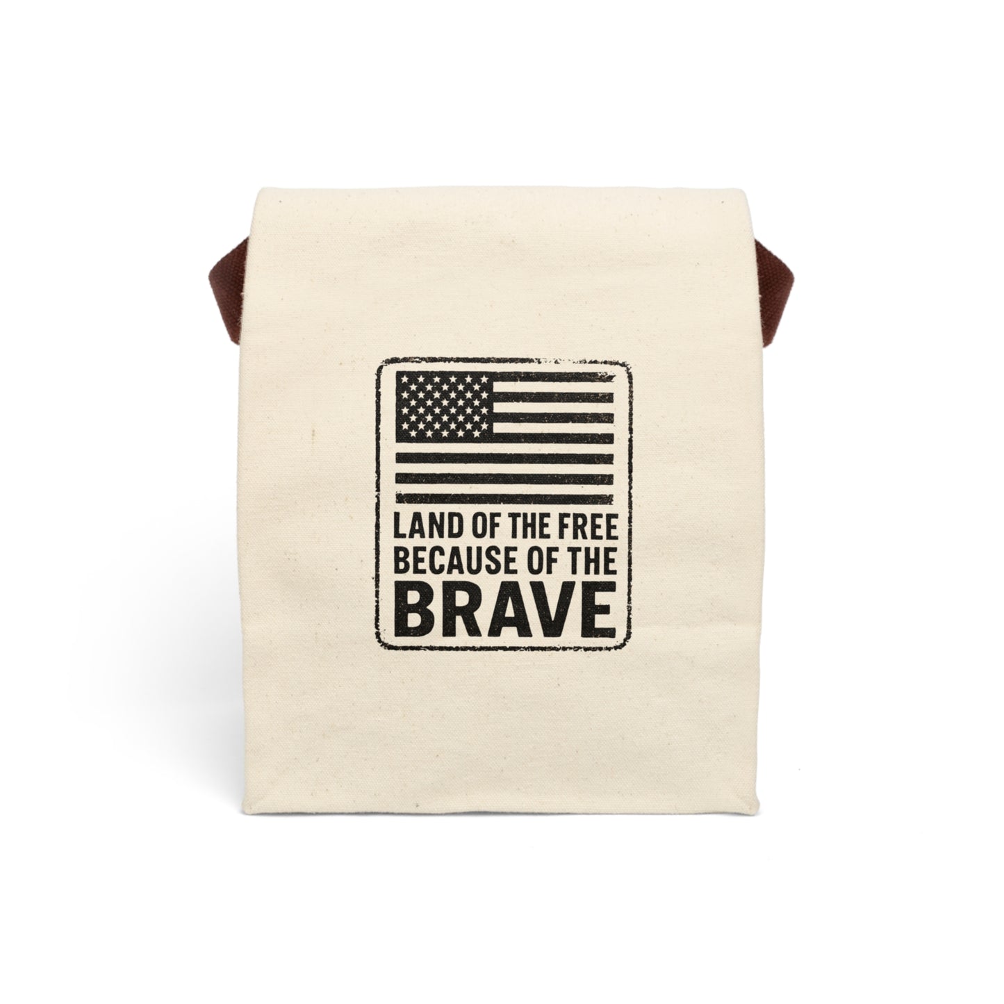 Patriotic Canvas Lunch Bag With Strap, Lunch Tote, Reusable Food Bag, Eco-Friendly Gift, USA Flag Design, Ideal for Work and School