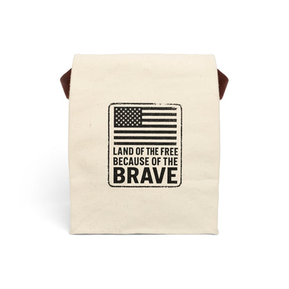 Patriotic Canvas Lunch Bag With Strap, Lunch Tote, Reusable Food Bag, Eco-Friendly Gift, USA Flag Design, Ideal for Work and School