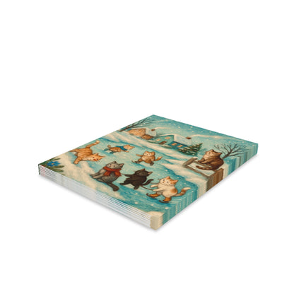 Whimsical Cat-Themed Greeting Cards, Festive Holiday Cards, Cute Cat Art, Cat Lover Gifts, Winter Greetings, Birthday Cards, Thank You Notes