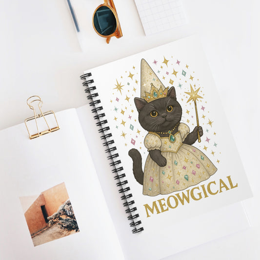 Magical Cat Spiral Notebook - Meowgical Design, Cute Cat Gifts, Journaling for Cat Lovers, Writing, School Supplies, Stationery