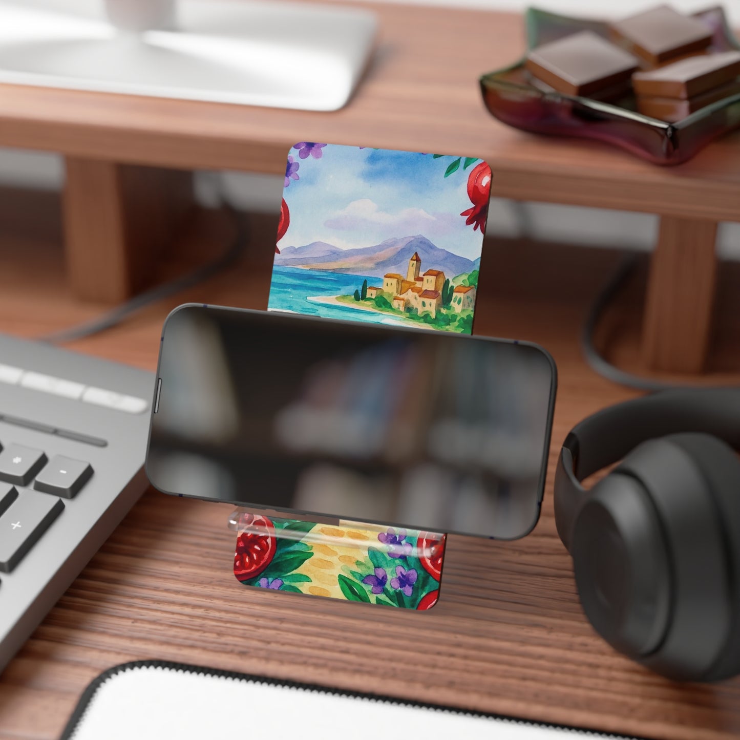 Vibrant Smartphone Stand, Decorative Mobile Display Holder, Phone Accessories for Home Office, Gift Idea for Tech Lovers, [...]