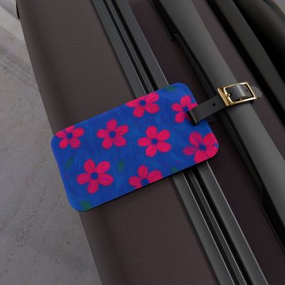 Floral Luggage Tag, Vibrant Travel Accessory, Personalized Holiday Gift, Summer Travel Essentials, Flower Pattern ID Tag