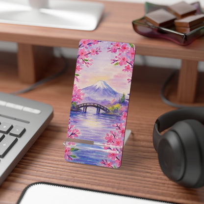 Cherry Blossom Smartphone Stand, Decorative Mobile Display Holder, Phone Stand Gift, Desk Organizer, Floral Mobile Holder