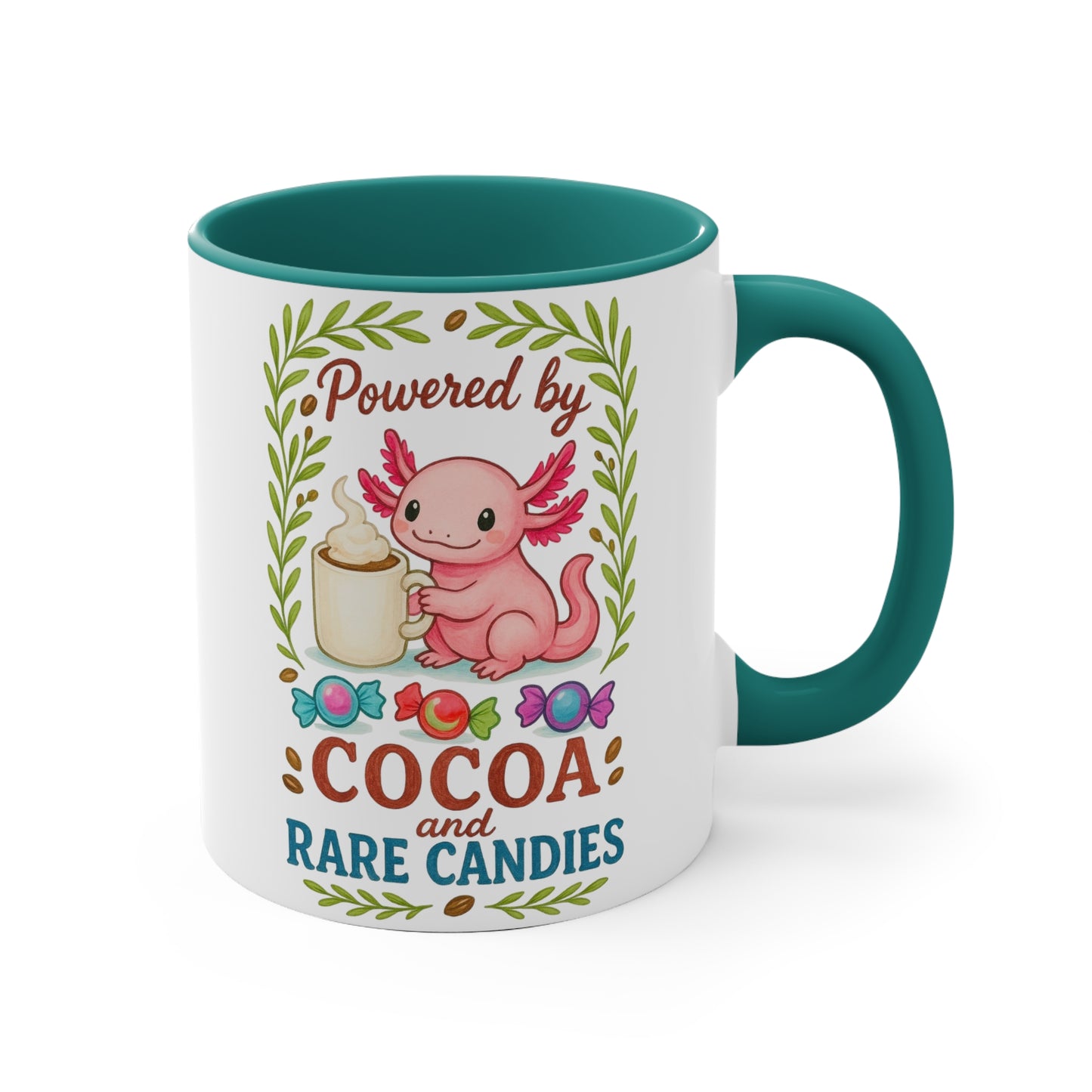 Cute Fantasy Mug: Powered by Cocoa and Rare Candies, Unicorn Gifts, Magical Drinkware, Kawaii Coffee Cup, Unique Housewarming Present
