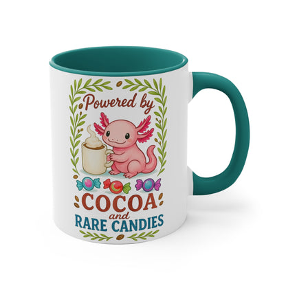 Cute Fantasy Mug: Powered by Cocoa and Rare Candies, Unicorn Gifts, Magical Drinkware, Kawaii Coffee Cup, Unique Housewarming Present