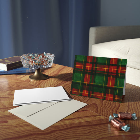 Plaid Greeting Cards Set | Festive Holiday Greetings | Christmas, New Year, Birthday Cards | 8, 16, 24 Pieces