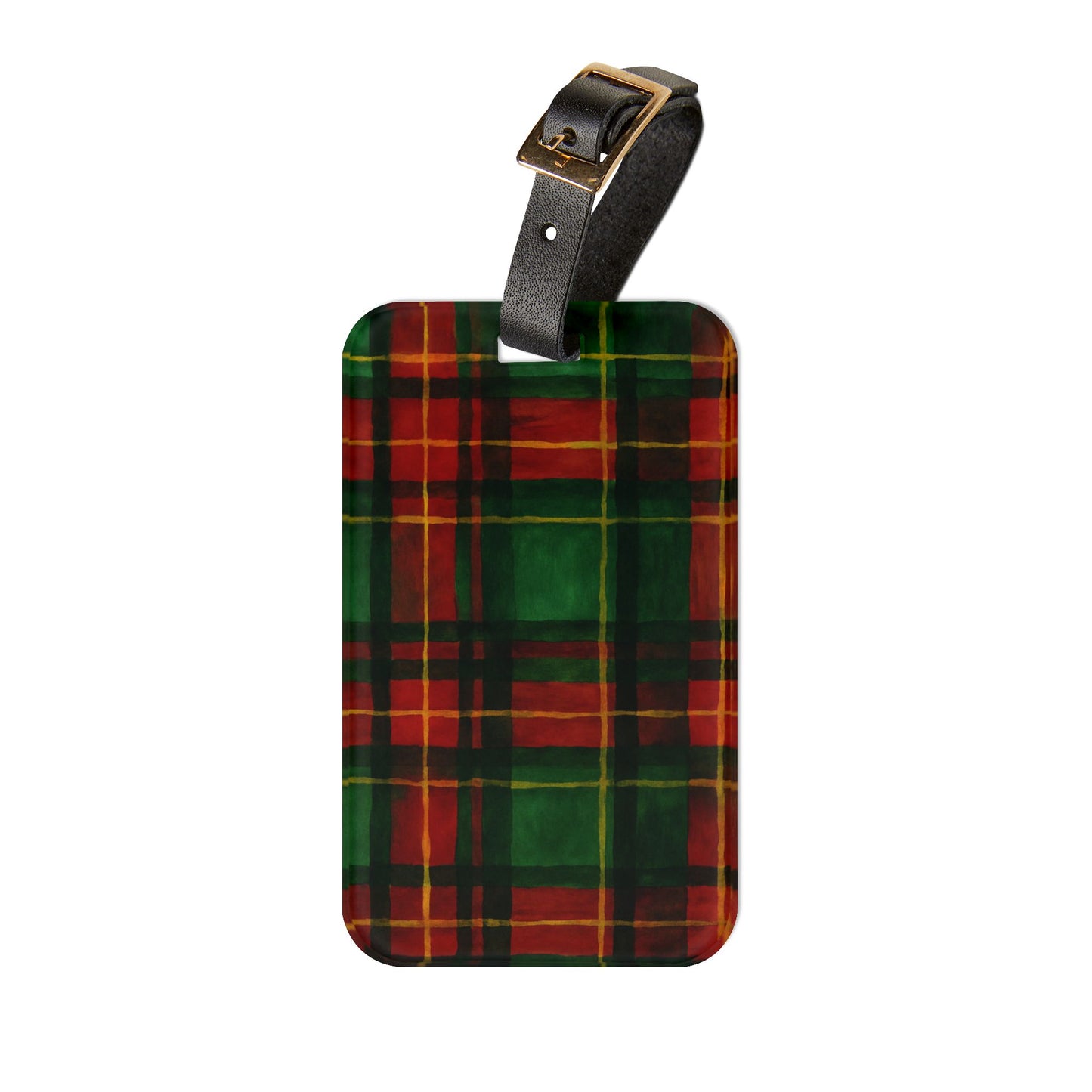 Festive Plaid Luggage Tag, Travel Accessory, Personalized Gift, Holiday Travel Tag, Stylish Baggage Identifier