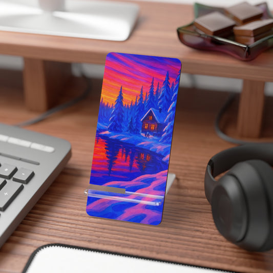 Serene Mobile Display Stand for Smartphones, Bedside Phone Holder, Desk Organizer, Holiday Gift Idea, Colorful Art Display