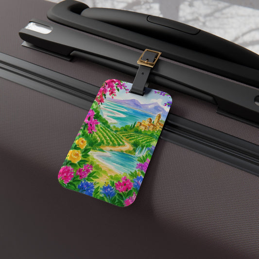 Vibrant Luggage Tag for Travelers, Floral Travel Accessory, Personalized Baggage Label, Vacation Gift, Summer Travel Decor