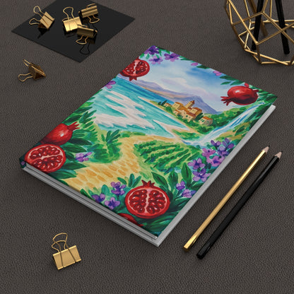 Vibrant Landscape Hardcover Journal, Artistic Travel Journal, Nature Lover's Diary, Eco-Friendly Notebook, Gift for Writers