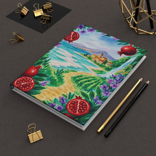 Vibrant Landscape Hardcover Journal, Artistic Travel Journal, Nature Lover's Diary, Eco-Friendly Notebook, Gift for Writers