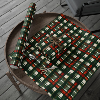 Christmas Gift Wrapping Paper, Holiday Wrapping Supplies, Festive Plaid Gift Wrap, Christmas Decor, Seasonal Paper Rolls