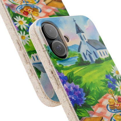 Biodegradable Phone Cases with Charming Tea Party Design, Eco-Friendly Phone Cover, Gift for Nature Lovers, Fun & Whimsical Style